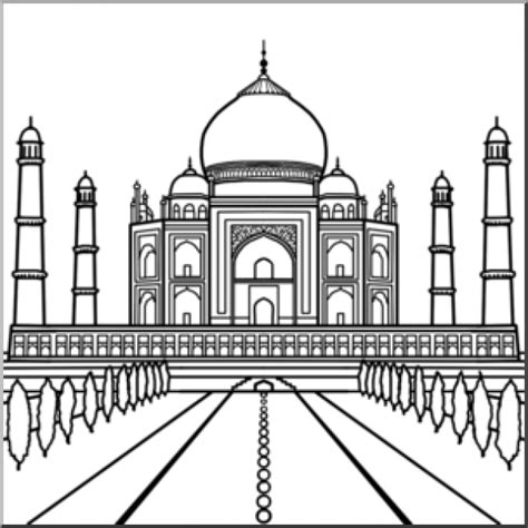 Taj Mahal Clip Art Black And White