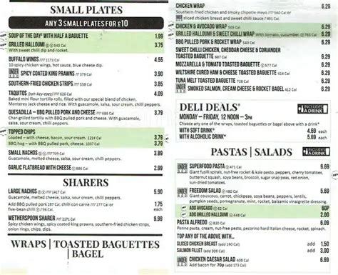 Wetherspoons Drinks Menu / Wetherspoons to take Sunday dinner off the ...