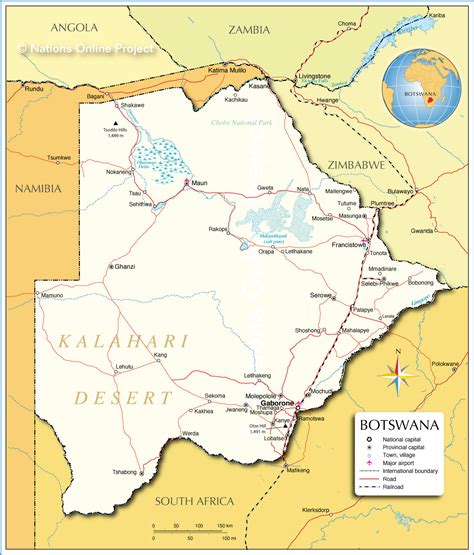 Map of Botswana - Nations Online Project