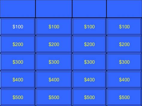 Blank Jeopardy Template