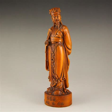 Sold Price: Vintage Chinese Boxwood Wood Sage Zhuge Liang Statue - May 6, 0117 1:00 PM EDT