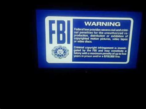 Blue FBI Warning Screen 2000 Walt Disney Home Video Logo 1992 2001 - YouTube