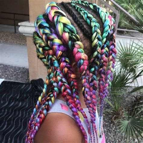 Rainbow braids - RainbowEverything | Rainbow braids, Braiding hair colors, Braids