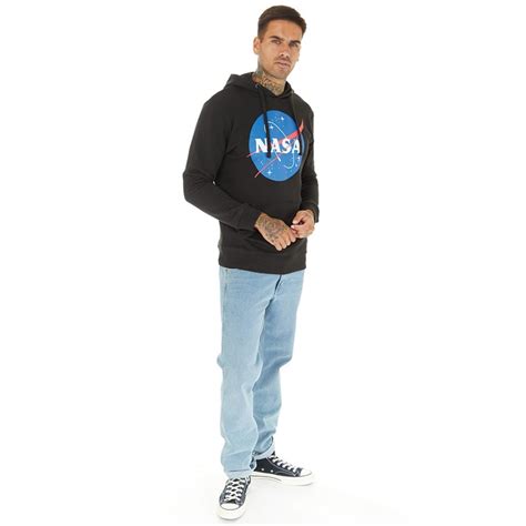 Buy NASA Mens Circle Logo Hoodie Black