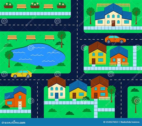 Simple Town Drawing Map