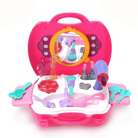 Christmas gifts Little Girls Kids Pretend Play Makeup Dressing Cosmetic Kit Learning Beauty ...