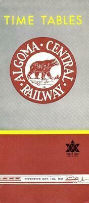 1967 Algoma Central Railway - Canada railroad - train timetable ...