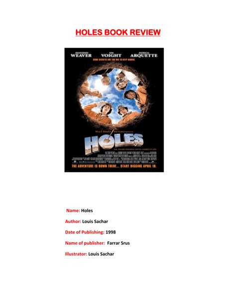 HOLES BOOK REVIEW Name