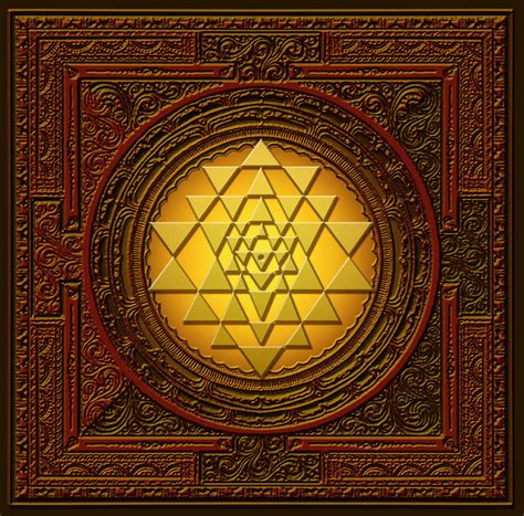 Golden Sri Lakshmi Yantra Digital Art by Lila Shravani