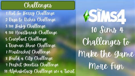 10 Sims 4 Challenges to Make the Game More Fun (Mar. 2021) - YouTube