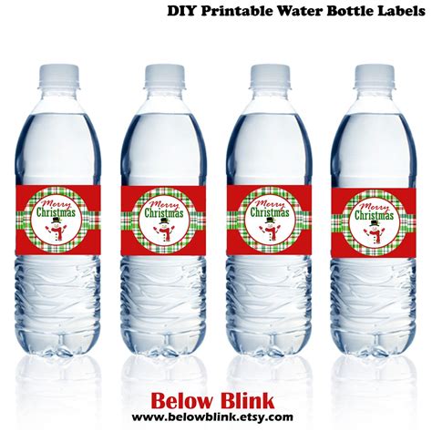 Merry Christmas Water Bottle Labels, Christmas Printable Labels ...