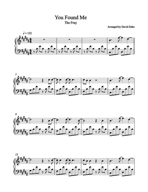 You Found Me (The Fray) - Piano Cover Sheet Music