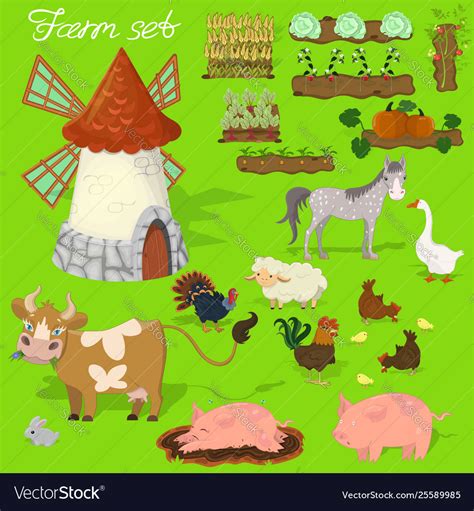 Farm Animals Clipart Cow Horse Duck Sheep Pig Illustr - vrogue.co