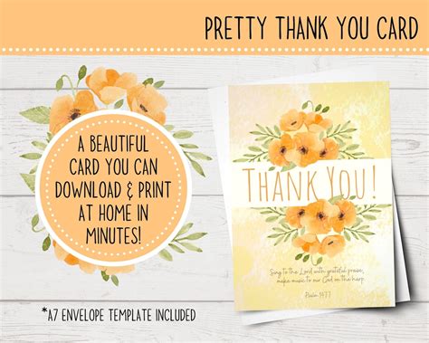 Printable Thank You Card Christian Thank You Card Printable Cards ...