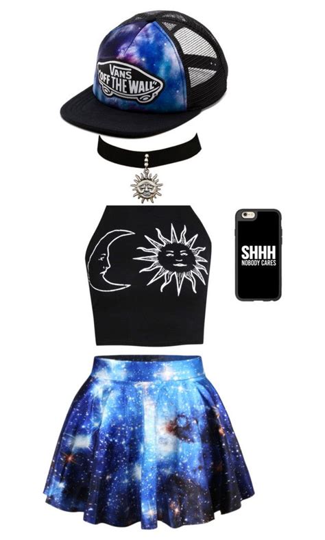 "Galaxy outfit" by coolness21 liked on Polyvore featuring Boohoo, Vans ...