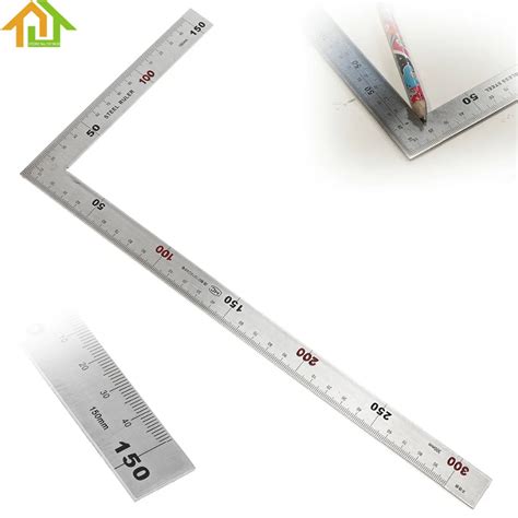 Stainless Steel Right Angle Ruler 150 x 300mm 90 Degree Angle Metric ...