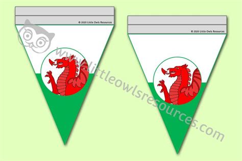 FREE Welsh Flag Bunting printable Early Years/EY (EYFS) resource/download — Little Owls ...