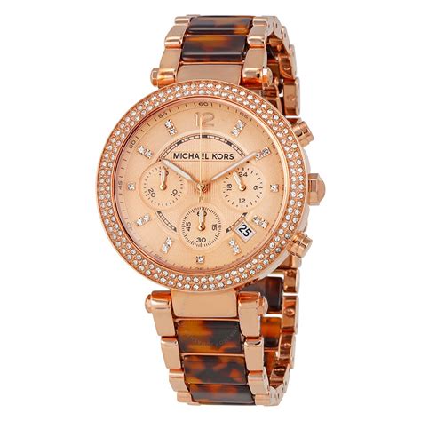 Michael Kors Parker Chronograph Rose Dial Ladies Watch MK5538 - Parker ...