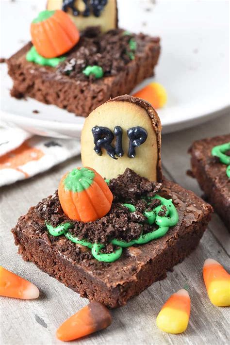 Spooky Graveyard Halloween Brownies - Adventures of Mel