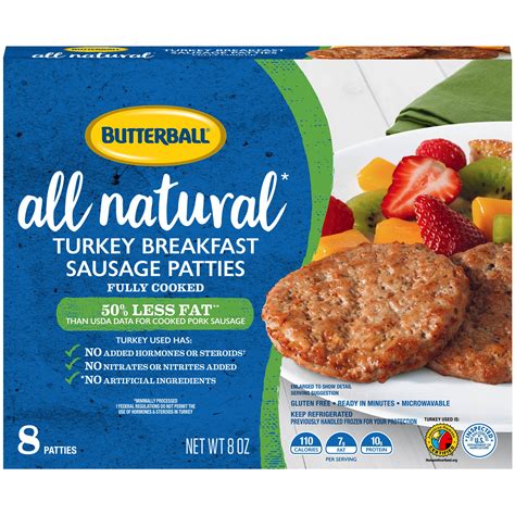 Butterball® All Natural Turkey Breakfast Sausage Patties 8 oz. Box - Walmart.com - Walmart.com