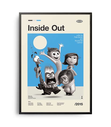 Mid-century modern Inside Out movie poster - Weekend Poster