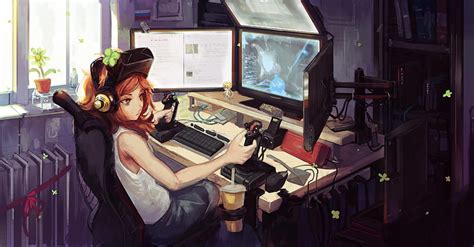 Anime Gamer, anime rooms drawing HD wallpaper | Pxfuel