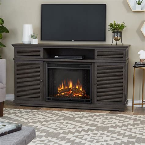 Real Flame Cavallo 59 in. Entertainment Electric Fireplace in Gray-9110E-GRY - The Home Depot