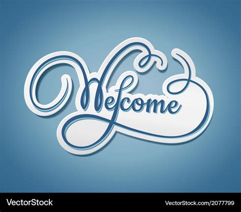 Welcome sticker with swirling text Royalty Free Vector Image