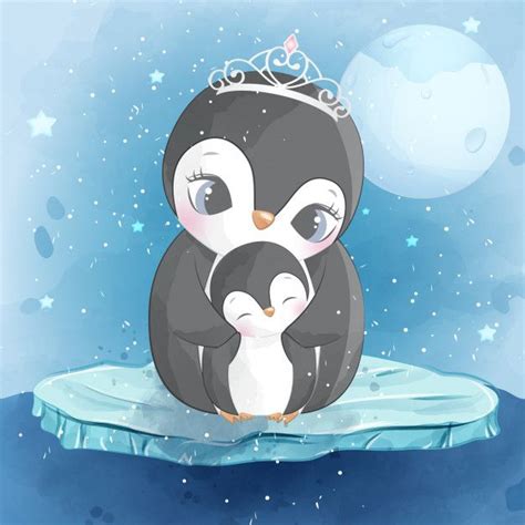 Mom and baby penguin – Artofit