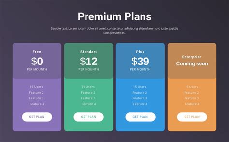 4 Pricing plans eCommerce Template
