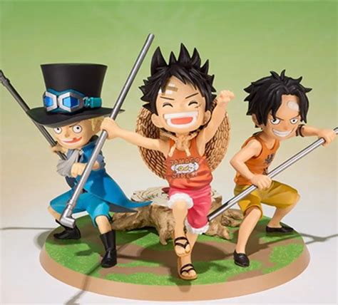 Anime One Piece Ace Luffy Sabo Three brothers Childhood PVC Action ...