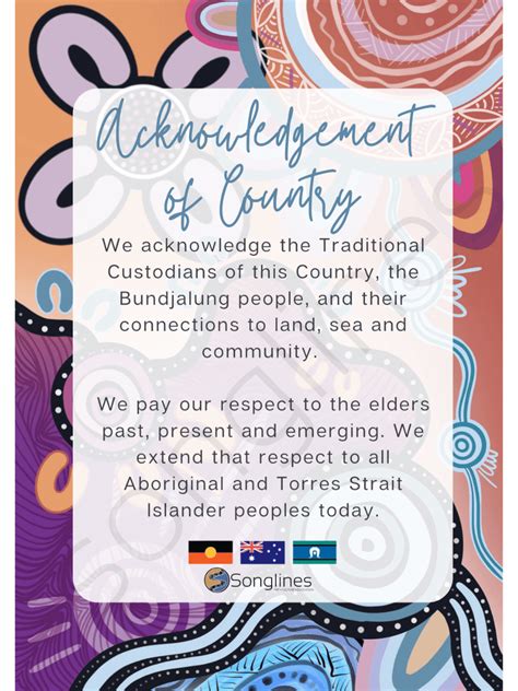 Acknowledgement of Country Poster | Connections - Songlines Art Culture Education