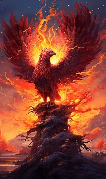 Premium AI Image | The phoenix is a symbol of the fire.