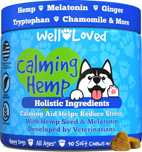 Amazon.com : Well Loved Calming Chews for Dogs - Dog Calming Treats, Made in USA, Vet Developed ...