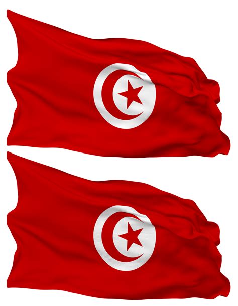 Tunisia Flag Waves Isolated in Plain and Bump Texture, with Transparent ...