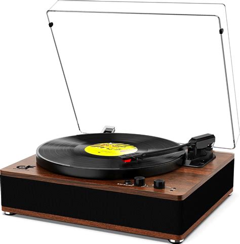 Vintage Bluetooth Record Player Turntable with Built-in Speakers, Wireless Bluetooth Input ...