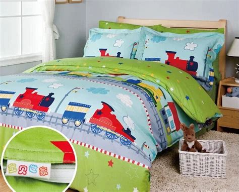 Train bedding sets/kids bed/bed cover set/sheets for bed/boys comforter ...