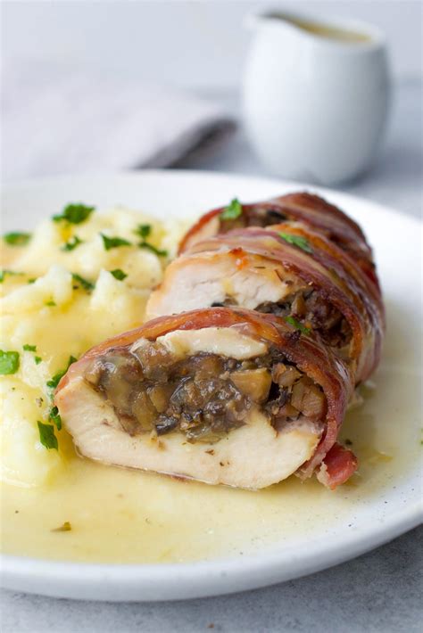 Chestnut Stuffed Bacon Wrapped Chicken Breasts - Every Last Bite