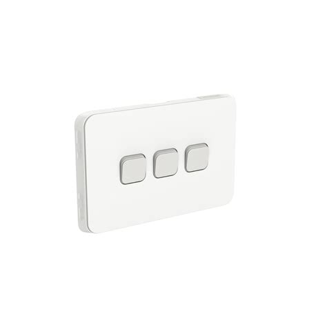 Clipsal Iconic 3 Gang Switch Horizontal 10A Vivid White | 3043HA-VW ...