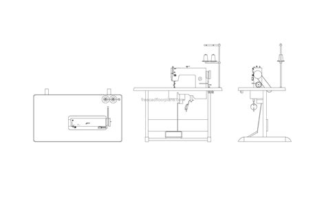 Industrial Sewing Machine - Free CAD Drawings