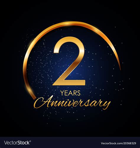 Template logo 2 year anniversary Royalty Free Vector Image