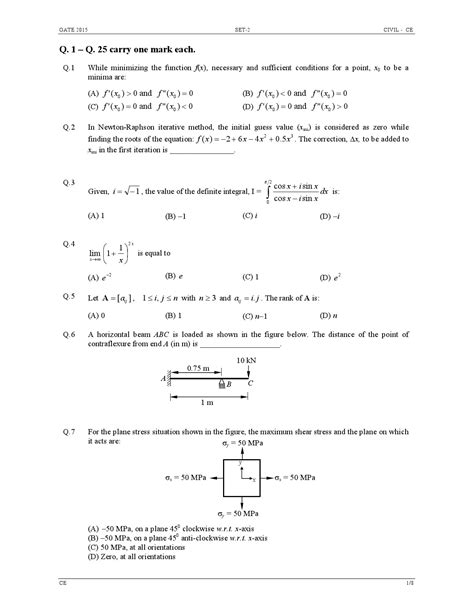 GATE Exam Question Paper 2015 Civil Engineering Set 2-Civil Engineering ...