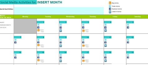 Social Media Calendar Template Google Sheets Free