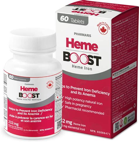 Amazon.com: Hemeboost 11.6mg (232mg Heme Iron) I 60 Tablets I High Potency Natural Iron ...