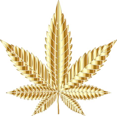 Marijuana Leaf Type II Gold - Openclipart