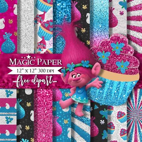 Trolls Poppy Digital Paper Papers, Scrapbook, Scrapbooking, Pattern ...