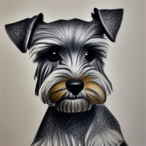 A Realistic Drawing of a Miniature Schnauzer in 4k · Creative Fabrica