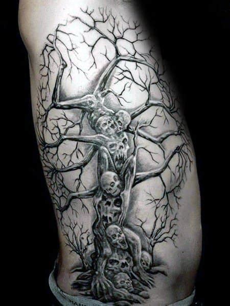 40 Skull Tree Tattoo Designs For Men - Cool Ink Ideas