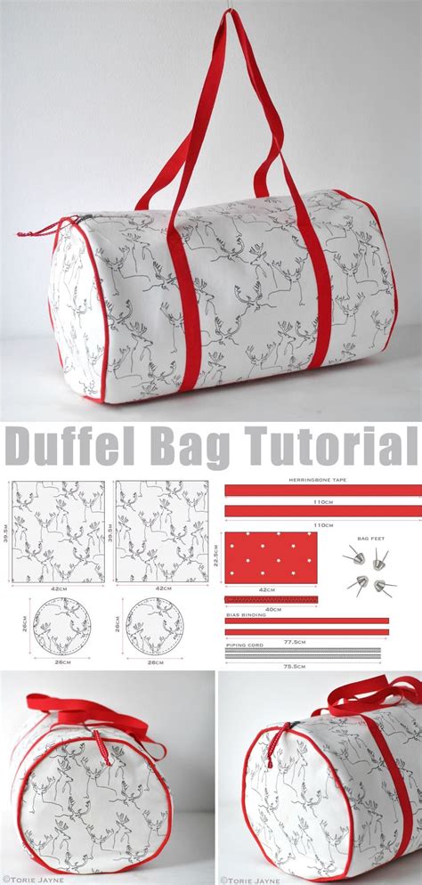 Duffle Bag Free Tutorial & Pattern Bag Patterns Free, Sewing Patterns ...