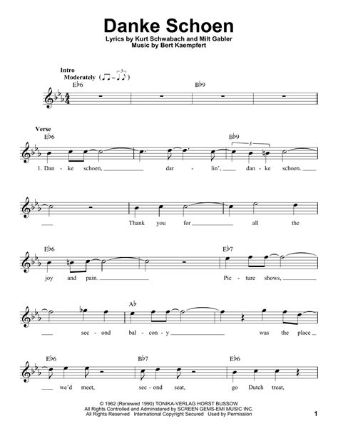 Wayne Newton - Danke Schoen sheet music